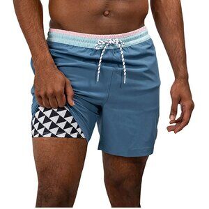 Chubbies men's small blue pink 5.5" inseam lined swim trunks